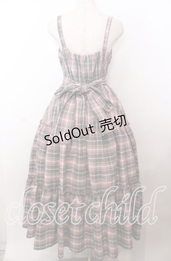 画像3: Lovely Tency / 眞白ありすコラボ ジャンパースカート LL ピンク×グレーチェック O-25-11-11-2073-LO-OP-IG-OS (3)