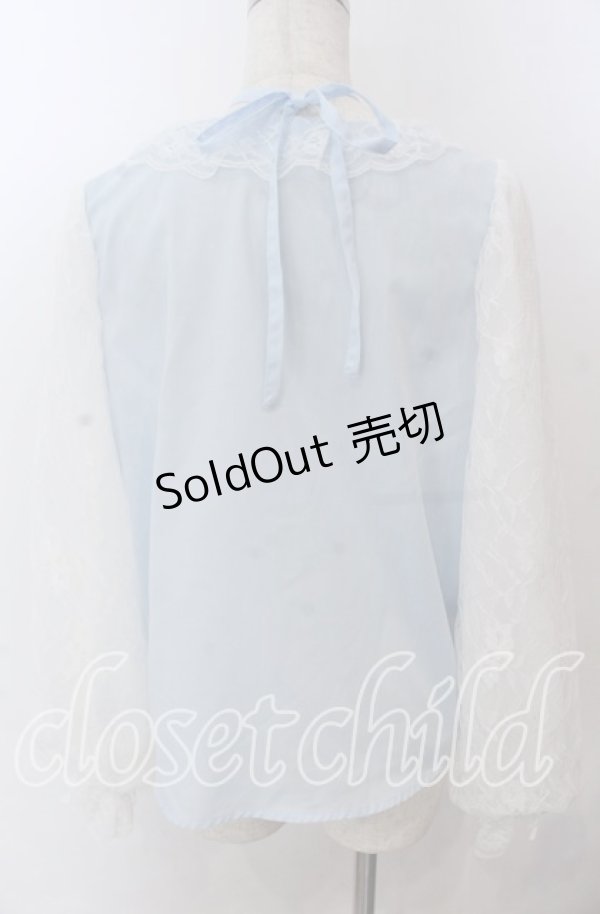 画像4: Lovely Tency / alsチョーカーレースブラウス LL サックス O-25-11-11-2075-LO-BL-IG-OS (4)