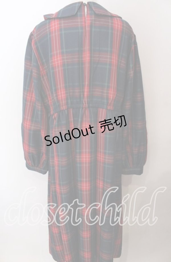 画像3: FLC / チェック柄ボックスプリーツワンピース 4Ｌ アカチェック O-25-11-11-2076-LO-OP-IG-OS (3)