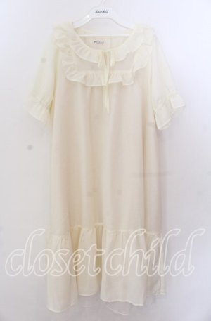 画像: axes femme / コットン風フリルＡラインワンピース  アイボリー O-25-11-11-2009-AX-OP-IG-OS