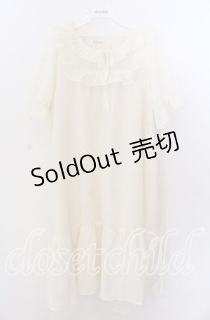 画像: axes femme / コットン風フリルＡラインワンピース  アイボリー O-25-11-11-2009-AX-OP-IG-OS