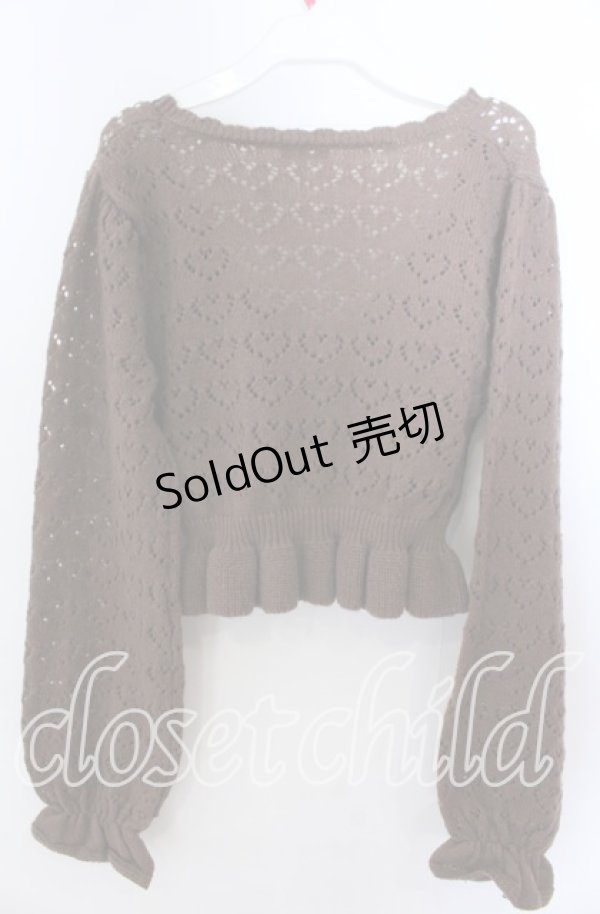 画像3: axes femme kawaii / クマブローチニットボレロ  ブラウン O-25-11-11-2080-AX-TO-IG-OS (3)