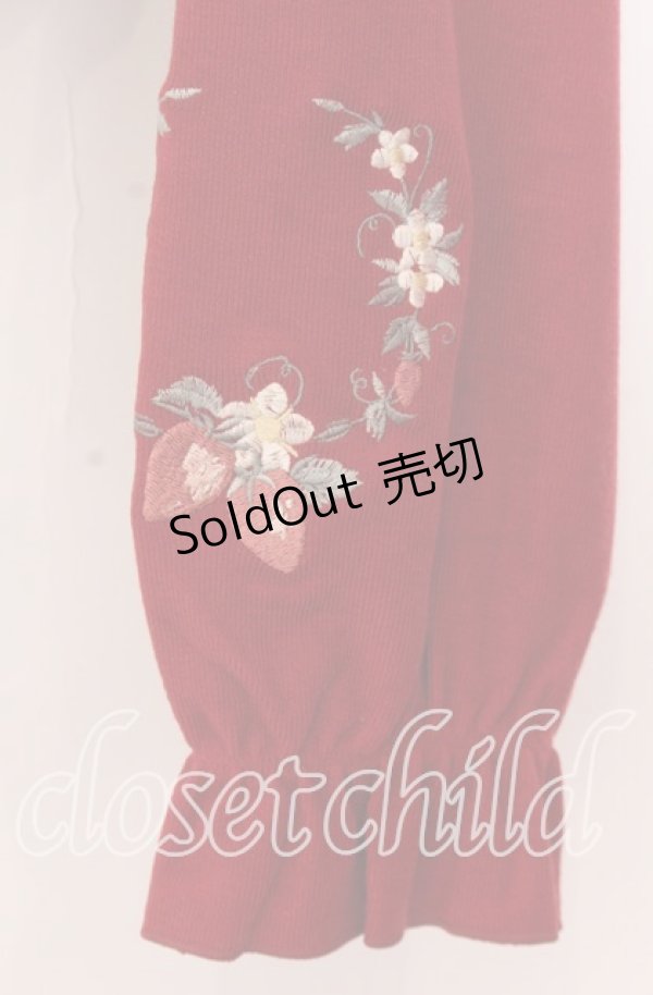 画像3: axes femme / ストロベリー刺繍ボレロ Ｆ アカ O-25-11-11-2082-AX-TO-IG-OS (3)