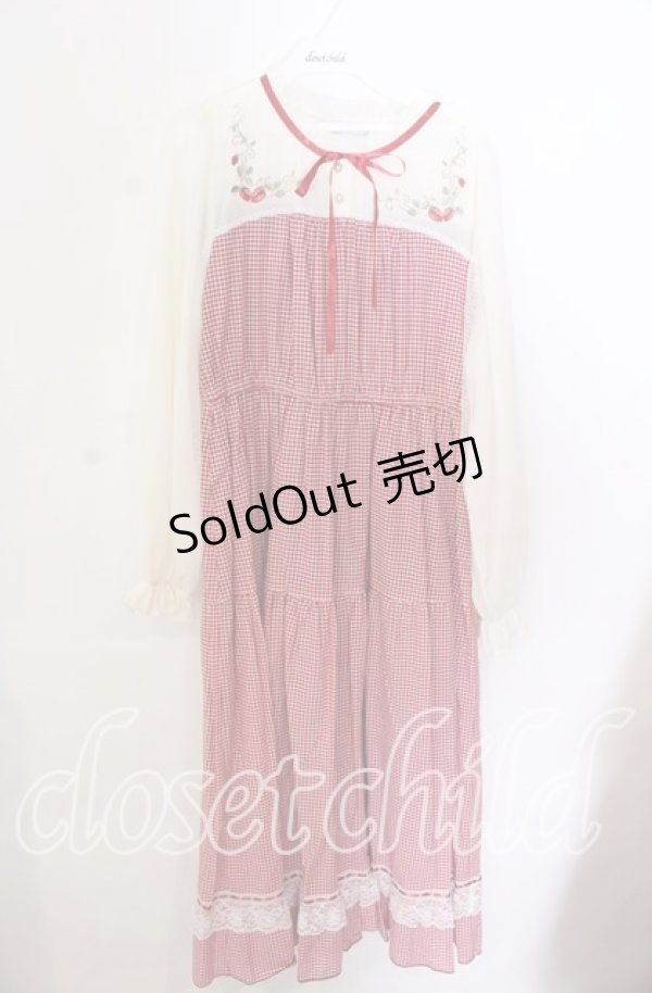 画像1: axes femme POETIQUE / ストロベリーガーデンワンピース Ｌ アカ O-25-11-11-2085-AX-OP-IG-OS (1)