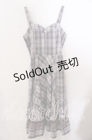 画像: axes femme / センタージップチェックジャンスカ  グレー×ピンク O-25-11-11-2086-AX-OP-IG-OS