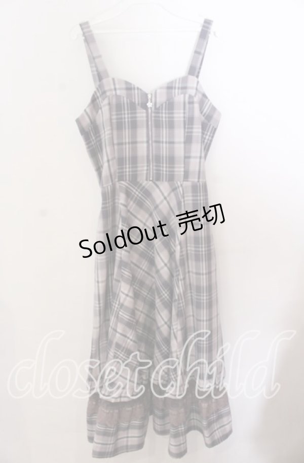 画像1: axes femme / センタージップチェックジャンスカ  グレー×ピンク O-25-11-11-2086-AX-OP-IG-OS (1)