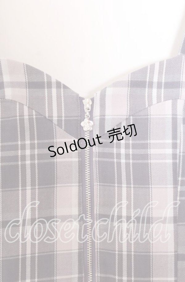 画像2: axes femme / センタージップチェックジャンスカ  グレー×ピンク O-25-11-11-2086-AX-OP-IG-OS (2)