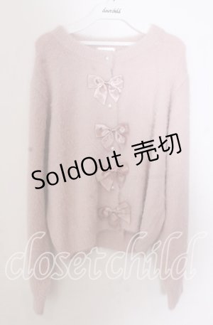 画像: m petit by misako / リボンカーディガン 3Ｌ ピンク O-25-11-11-2092-LO-TO-IG-OS