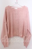 画像1: m petit by misako / AM*ハート透かしニットカーディガン 3Ｌ ピンク O-25-11-11-2096-LO-TO-IG-OS (1)