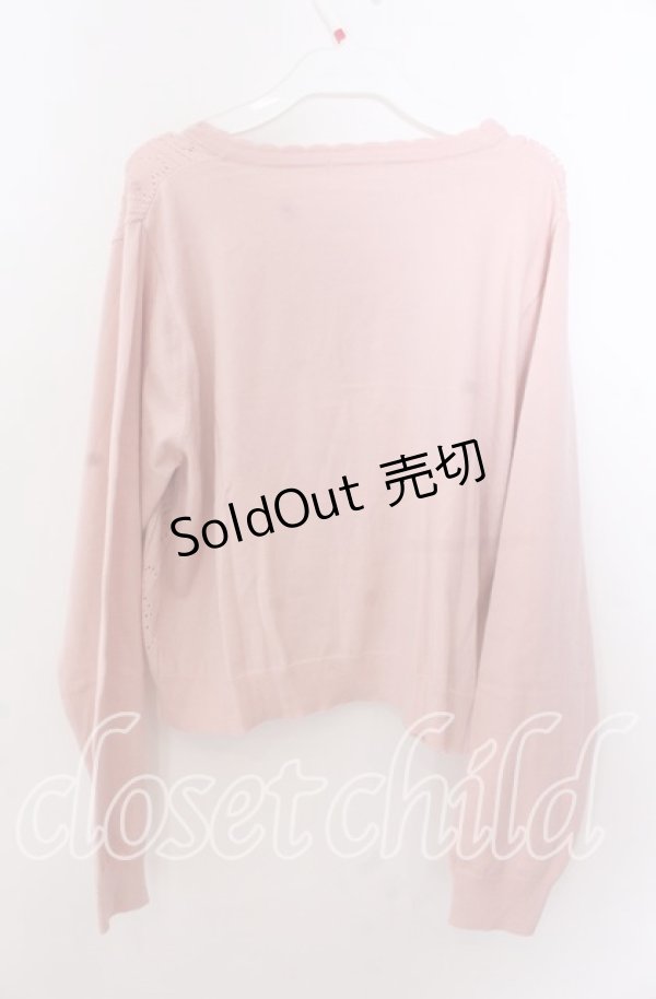 画像3: m petit by misako / AM*ハート透かしニットカーディガン 3Ｌ ピンク O-25-11-11-2096-LO-TO-IG-OS (3)