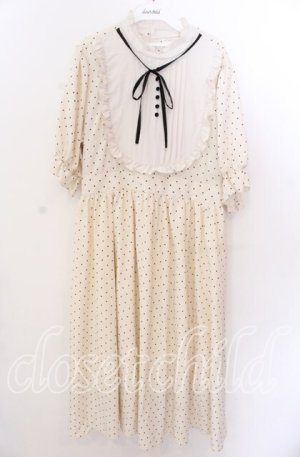 画像: m petit by misako / 梨地水玉切り替えワンピース 3L アイボリー O-25-11-11-2011-LO-OP-IG-OS