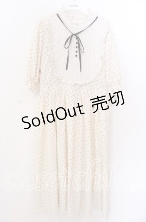 画像: m petit by misako / 梨地水玉切り替えワンピース 3L アイボリー O-25-11-11-2011-LO-OP-IG-OS