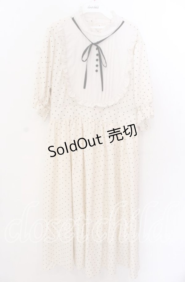 画像1: m petit by misako / 梨地水玉切り替えワンピース 3L アイボリー O-25-11-11-2011-LO-OP-IG-OS (1)