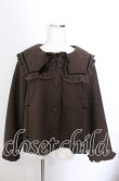 画像1: m petit by misako / セーラー襟ショートコート 4Ｌ ブラウン O-25-11-11-2099-LO-CO-IG-OS (1)