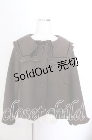 画像: m petit by misako / セーラー襟ショートコート 4Ｌ ブラウン O-25-11-11-2099-LO-CO-IG-OS