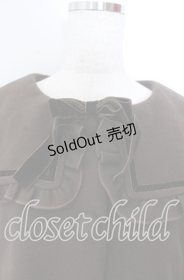 画像2: m petit by misako / セーラー襟ショートコート 4Ｌ ブラウン O-25-11-11-2099-LO-CO-IG-OS (2)