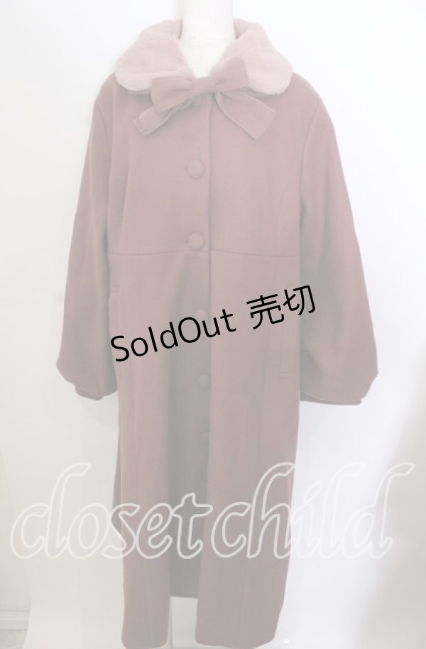 画像1: m petit by misako / AM*リボンコート 3Ｌ 濃ピンク O-25-11-11-2100-LO-CO-IG-OS (1)