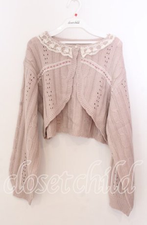 画像: axes femme POETIQUE / レースデザインボレロ  ピンクベージュ O-25-11-11-2014-AX-TO-IG-OS