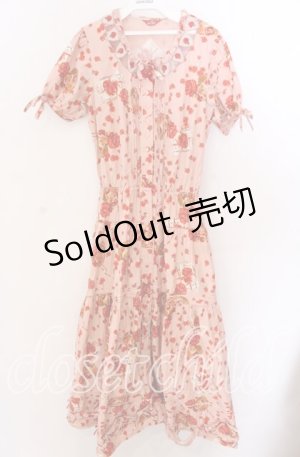 画像: PINK HOUSE / ハートローズ柄半袖ワンピース  ピンク O-25-11-11-2018-LO-OP-IG-OS