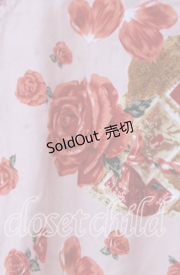画像4: PINK HOUSE / ハートローズ柄半袖ワンピース  ピンク O-25-11-11-2018-LO-OP-IG-OS (4)