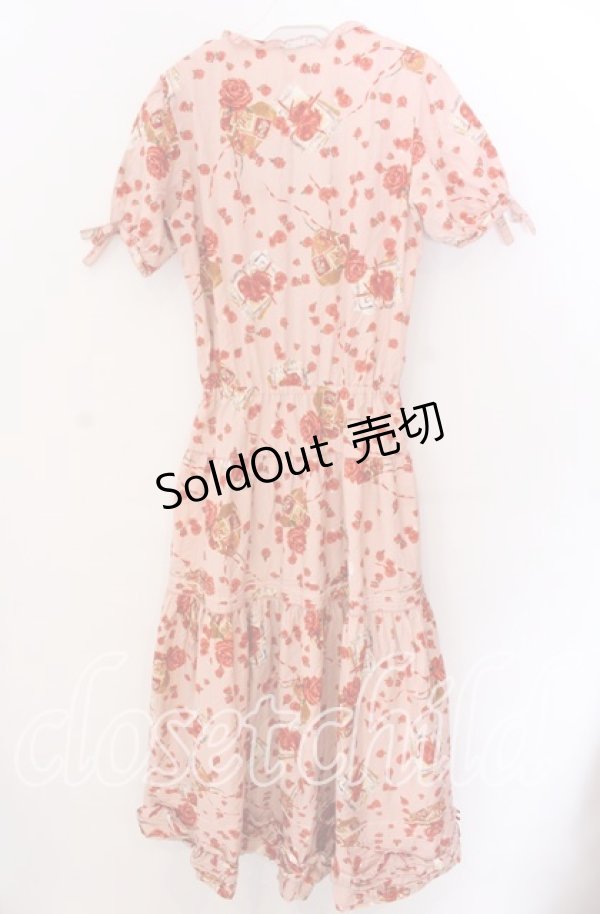 画像5: PINK HOUSE / ハートローズ柄半袖ワンピース  ピンク O-25-11-11-2018-LO-OP-IG-OS (5)