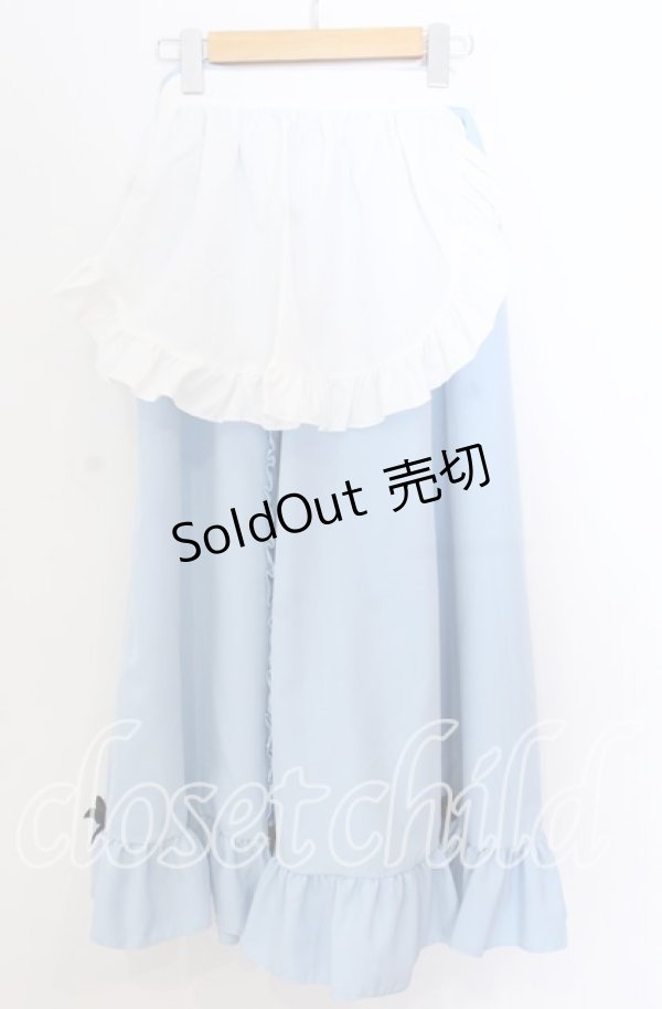 画像1: Cherirulu Chocola / MYフリルスカート+エプロン LL サックス O-25-11-11-2020-LO-SK-IG-OS (1)