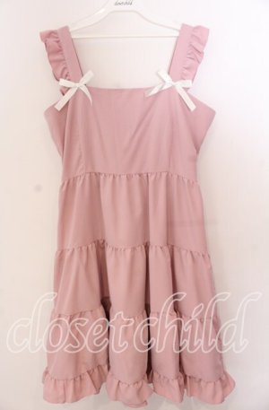 画像: FLC / フリルジャンパースカート 4Ｌ ピンク O-25-11-11-2003-LO-OP-IG-OS