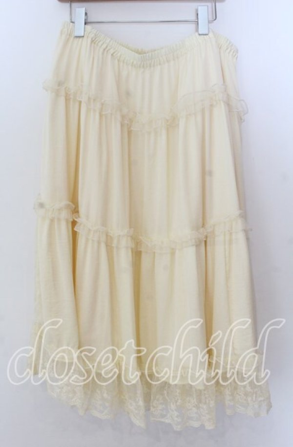 画像4: m petit by misako / サテンキリカエペチスカート 4Ｌ アイボリー O-25-11-11-2024-LO-SK-IG-ZT280 (4)