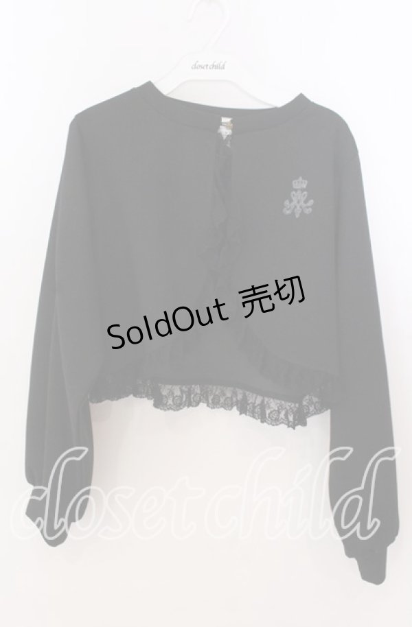 画像1: m petit by misako / MSKバラBフリルボレロ Ｍ クロ O-25-11-11-2029-LO-TO-IG-ZT278 (1)