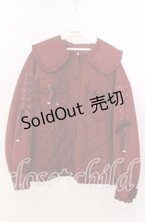 画像: Secret Honey / ハートボタンキルティングブルゾン  ワイン O-25-11-11-2030-CA-JA-IG-OS