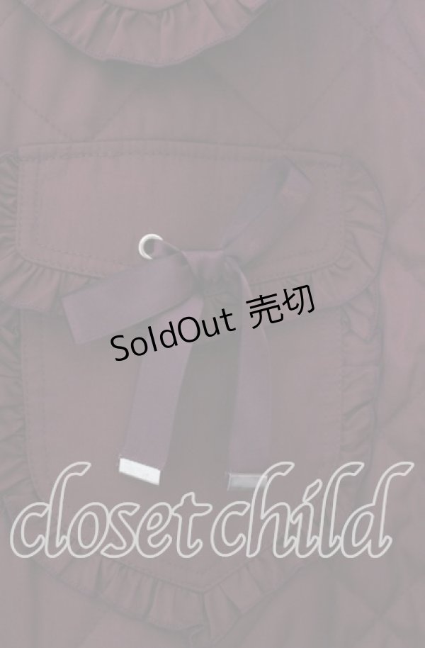 画像2: Secret Honey / ハートボタンキルティングブルゾン  ワイン O-25-11-11-2030-CA-JA-IG-OS (2)