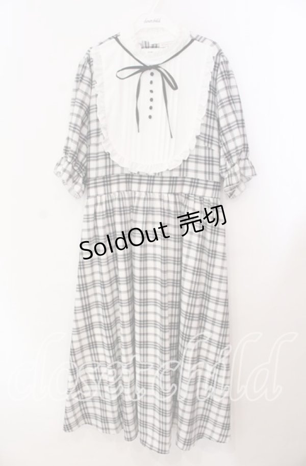 画像1: m petit by misako / チェックキリカエワンピース 3Ｌ シロ×クロ O-25-11-11-094-LO-OP-IG-OS (1)