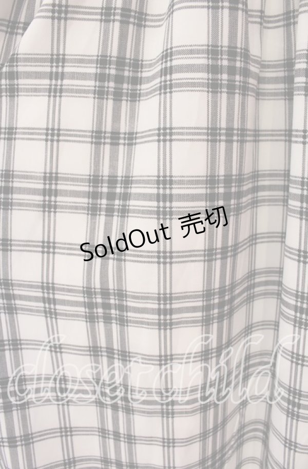 画像2: m petit by misako / チェックキリカエワンピース 3Ｌ シロ×クロ O-25-11-11-094-LO-OP-IG-OS (2)