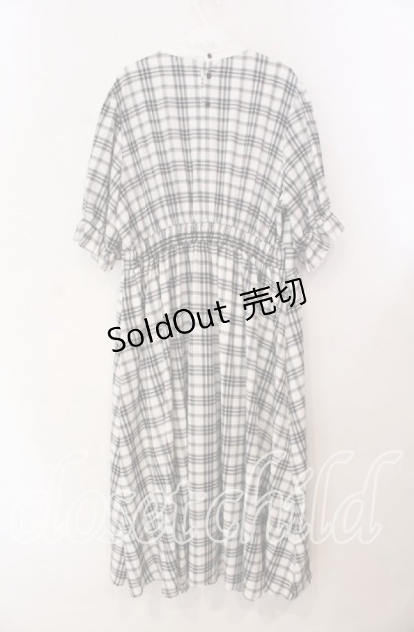 画像3: m petit by misako / チェックキリカエワンピース 3Ｌ シロ×クロ O-25-11-11-094-LO-OP-IG-OS (3)