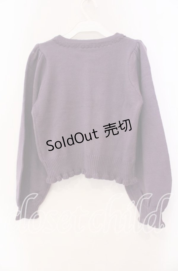 画像4: axes femme kawaii / ハロウィンナイト刺繍カーデ M パープル O-25-11-11-095-AX-TO-IG-OS (4)