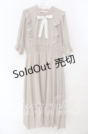 画像: m petit by misako / NINA'SコラボAMハイショクメローワンピース 3Ｌ ベージュ O-25-11-11-098-LO-OP-IG-OS