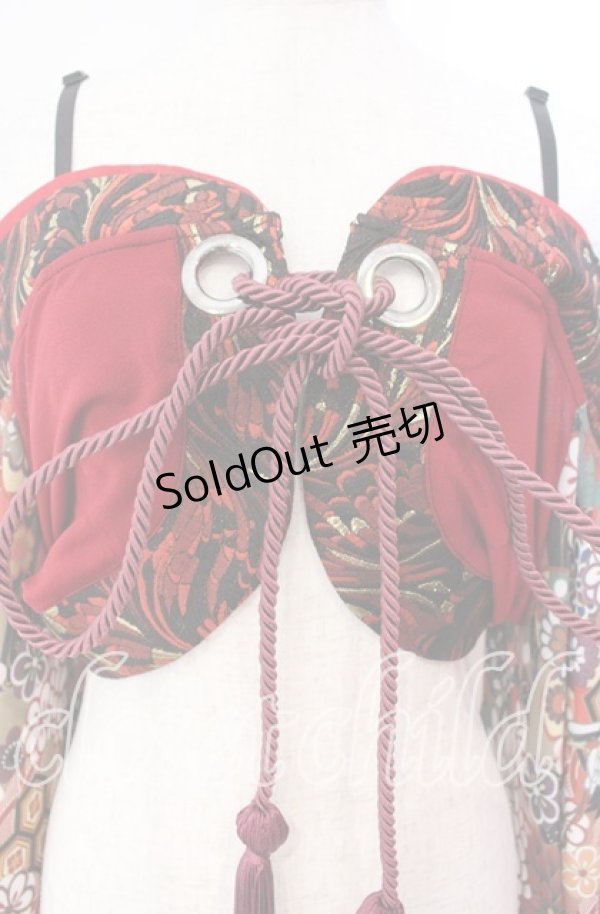 画像2: Qutie Frash / オフショル着物カーデ  レッド O-25-11-11-011-QU-TO-OW-OS (2)