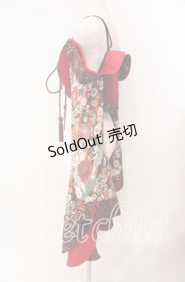 画像4: Qutie Frash / オフショル着物カーデ  レッド O-25-11-11-011-QU-TO-OW-OS (4)