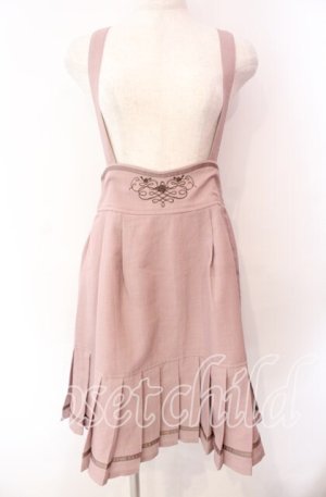 画像: axes femme POETIQUE / 裾プリーツサスペンダースカート M ピンク O-25-11-11-012-AX-SK-OW-OS