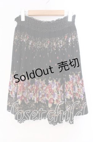 画像: axes femme / パネル花柄スカート M クロ O-25-11-11-014-AX-SK-OW-OS