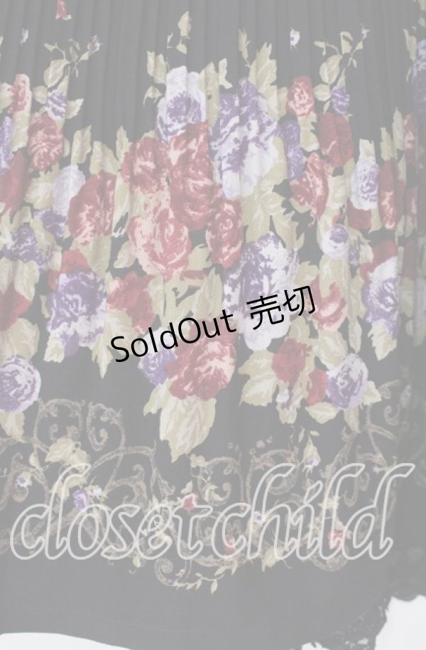 画像2: axes femme / パネル花柄スカート M クロ O-25-11-11-014-AX-SK-OW-OS (2)