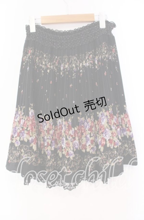 画像3: axes femme / パネル花柄スカート M クロ O-25-11-11-014-AX-SK-OW-OS (3)