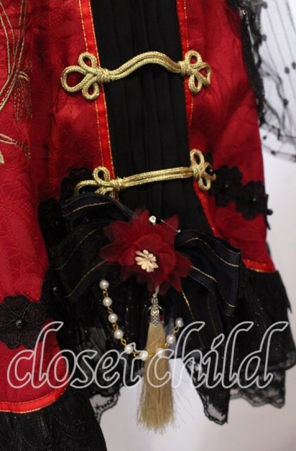 画像4: Alice Girl / ”猫猫娘”中華風ワンピース M クロ×アカ O-25-11-11-002-EL-OP-OW-ZT207 (4)