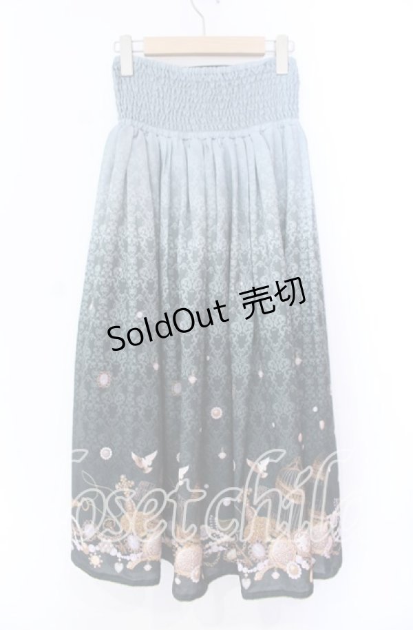 画像4: axes femme / アンティーク柄2WAYスカート M グリーン O-25-11-11-015-AX-SK-OW-OS (4)