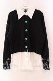 画像1: NieR Clothing / フェイクレイヤードニットカーディガン  ブラック×ホワイト O-25-11-11-020-PU-TO-IG-ZT342 (1)