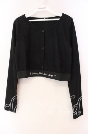 画像: NieR Clothing / リブクロップドトップス  ブラック O-25-11-11-023-PU-TO-IG-OS