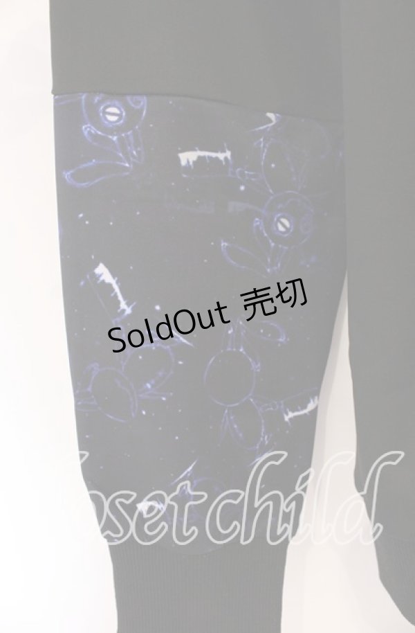 画像2: NieR Clothing / 高品質ブロッキングZIP OUTER【COSMO】 パーカー  ブラック×ブルー系 O-25-11-11-025-PU-TO-IG-OS (2)