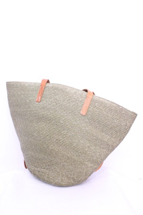 画像1: WONDERFUL WORLD / ストロートートバッグ  グリーン×ブラウン O-25-11-12-001-LO-BG-IG-ZT88 (1)