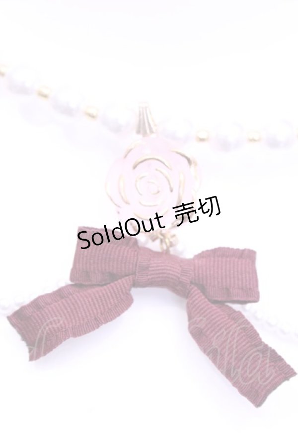 画像2: bandai_do / ローズワイヤーチョーカー  ゴールド×パール×ピンク O-25-11-12-057-LO-AC-IG-OS (2)