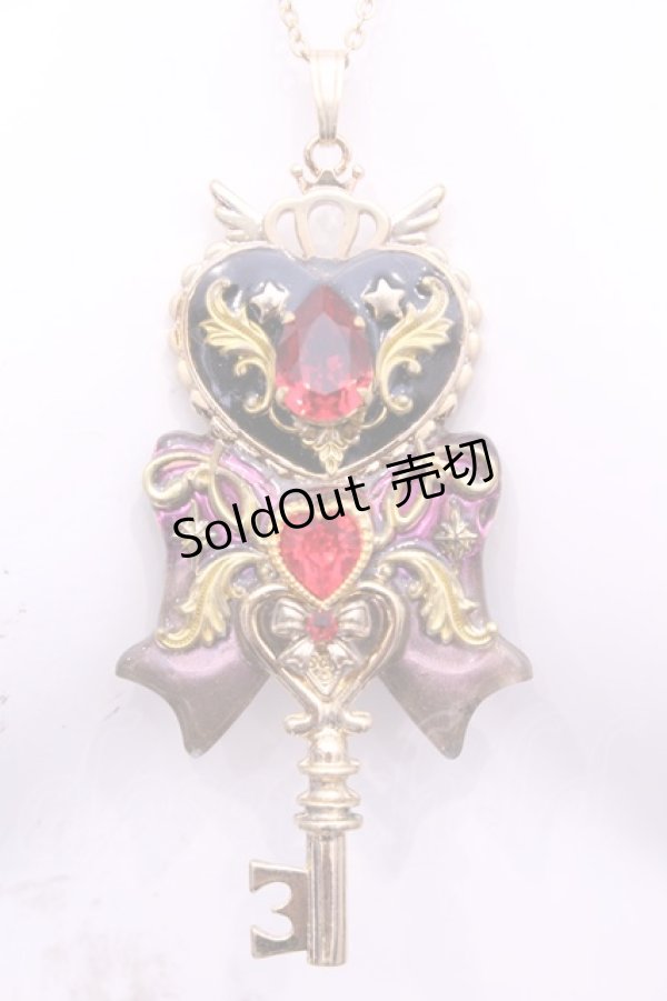 画像1: ハレルヤバレリーナ / キーモチーフネックレス  クロ×ゴールド O-25-11-12-061-LO-AC-IG-OS (1)